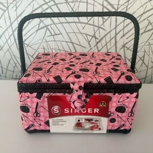 Singer Pink Sewing Basket